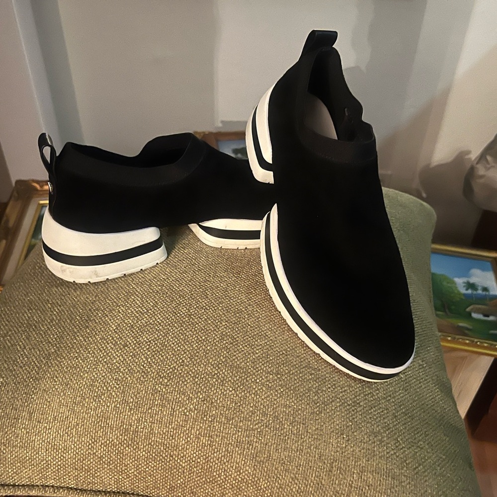 Black and White Slip-On Sneakers